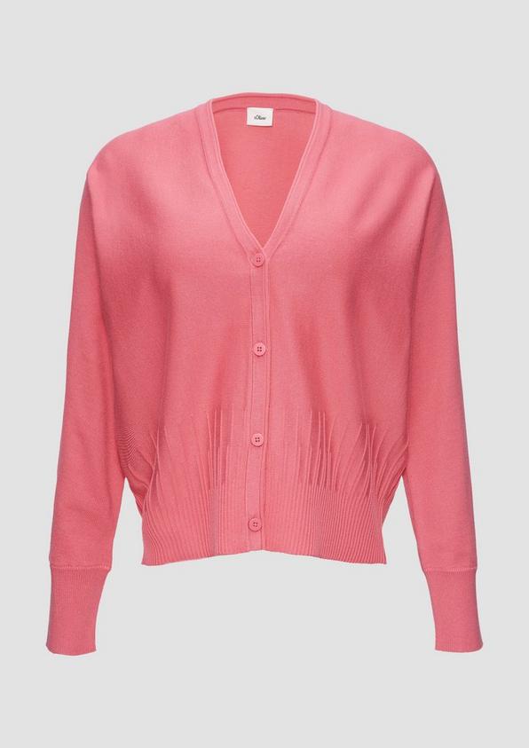 s.Oliver Strickjacke mit Strukturmuster am Saum