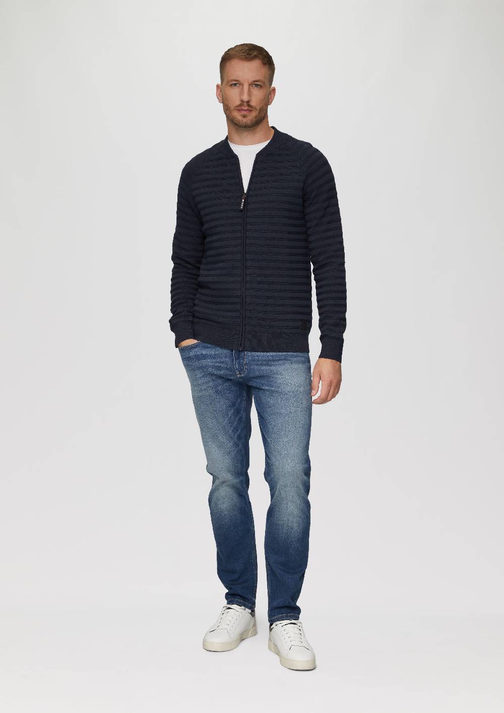 S.Oliver Strickjacke Mit Strukturstreifen