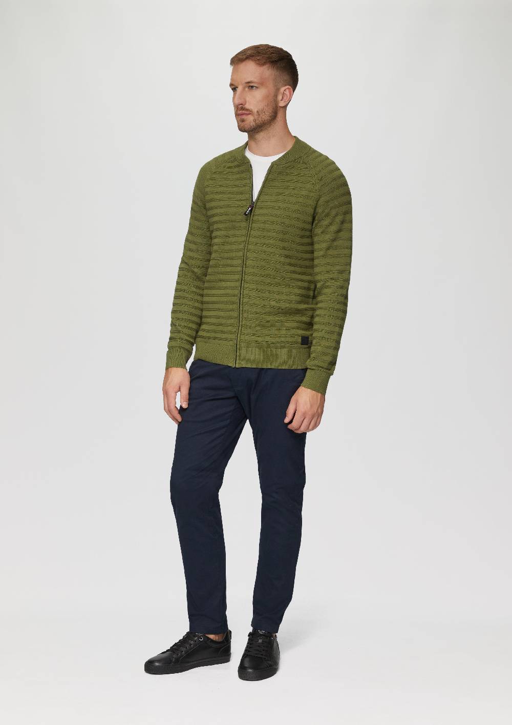 S.Oliver Strickjacke Mit Strukturstreifen