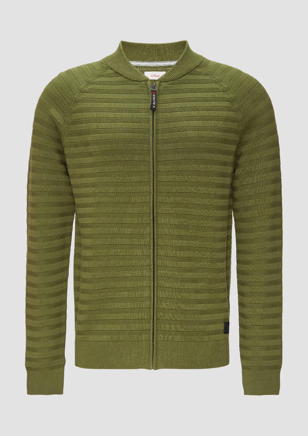 S.Oliver Strickjacke Mit Strukturstreifen