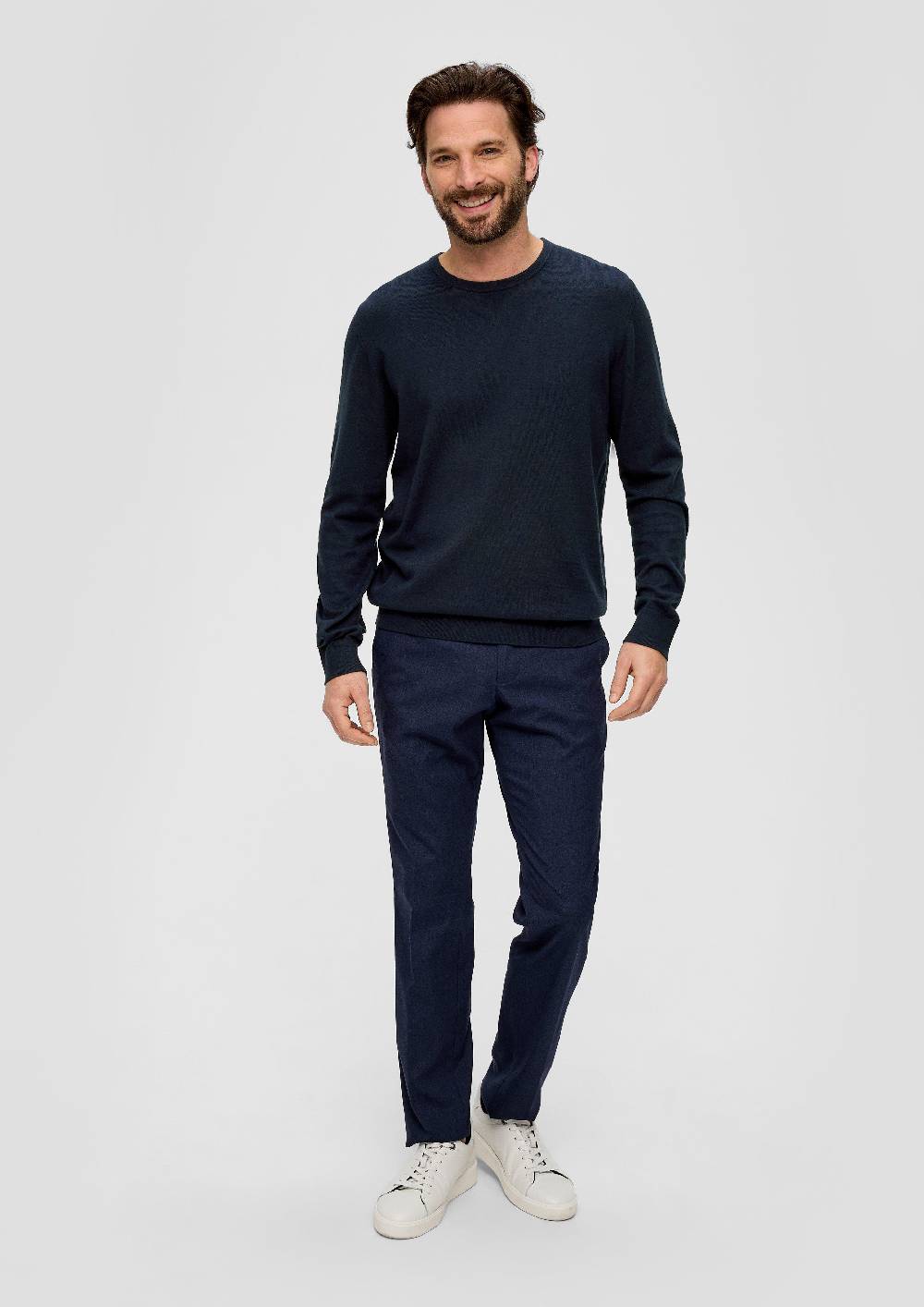 S.Oliver Strickpullover Aus Seide Mit Crew Neck
