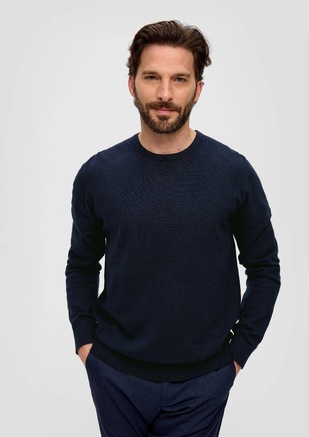 S.Oliver Strickpullover Aus Seide Mit Crew Neck