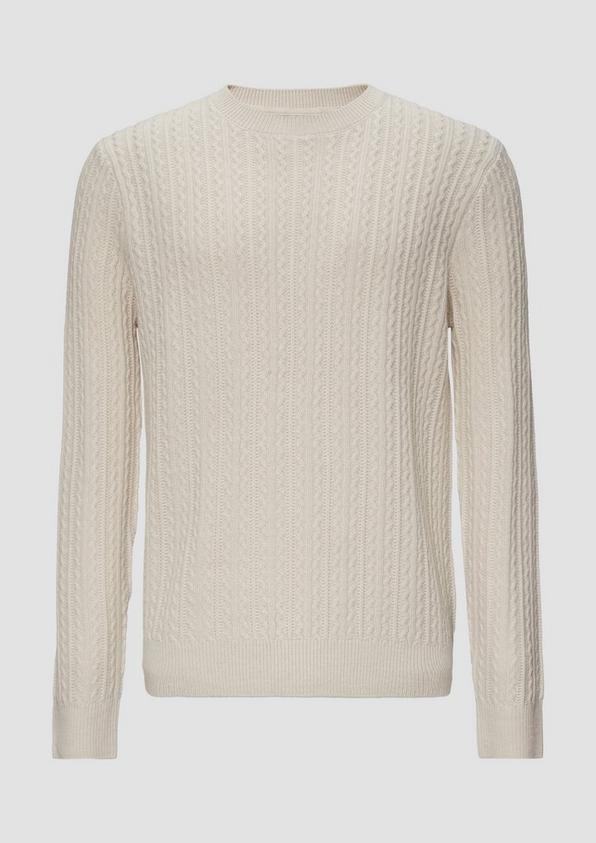 s.Oliver Strickpullover aus Wollmix mit Zopfmuster