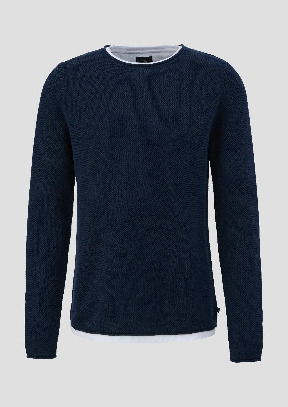 S.Oliver Strickpullover In Layering-Optik