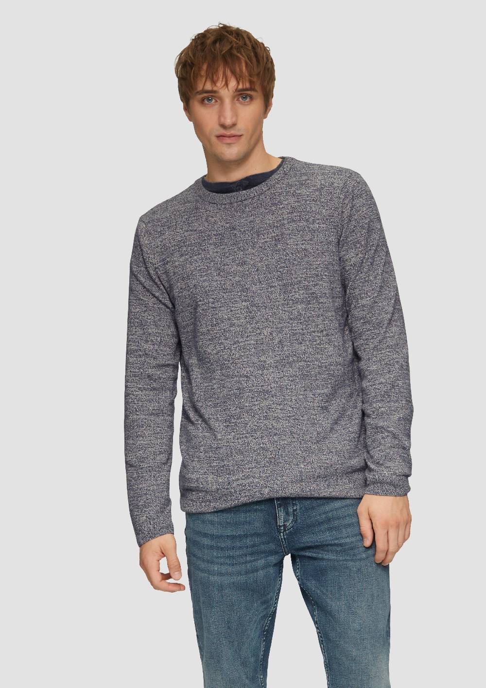 S.Oliver Strickpullover In Melierter Optik