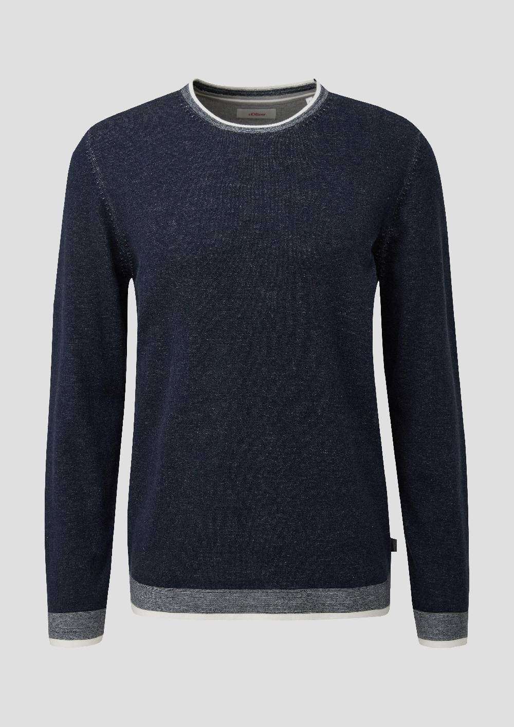 S.Oliver Strickpullover In Melierter Optik