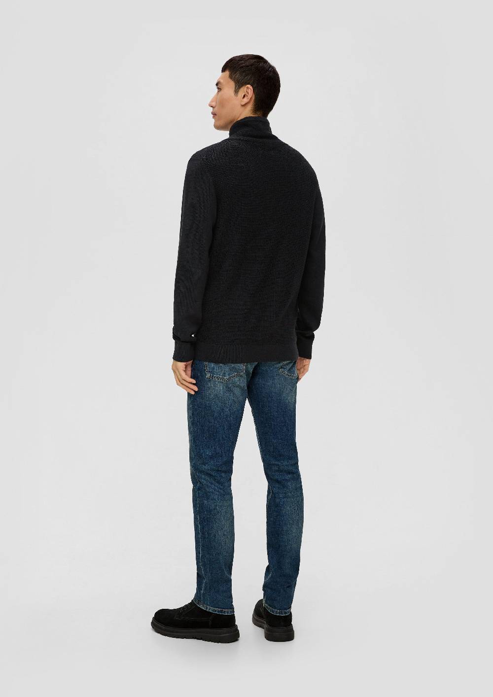 S.Oliver Strickpullover Mit Jersey-Ärmeln