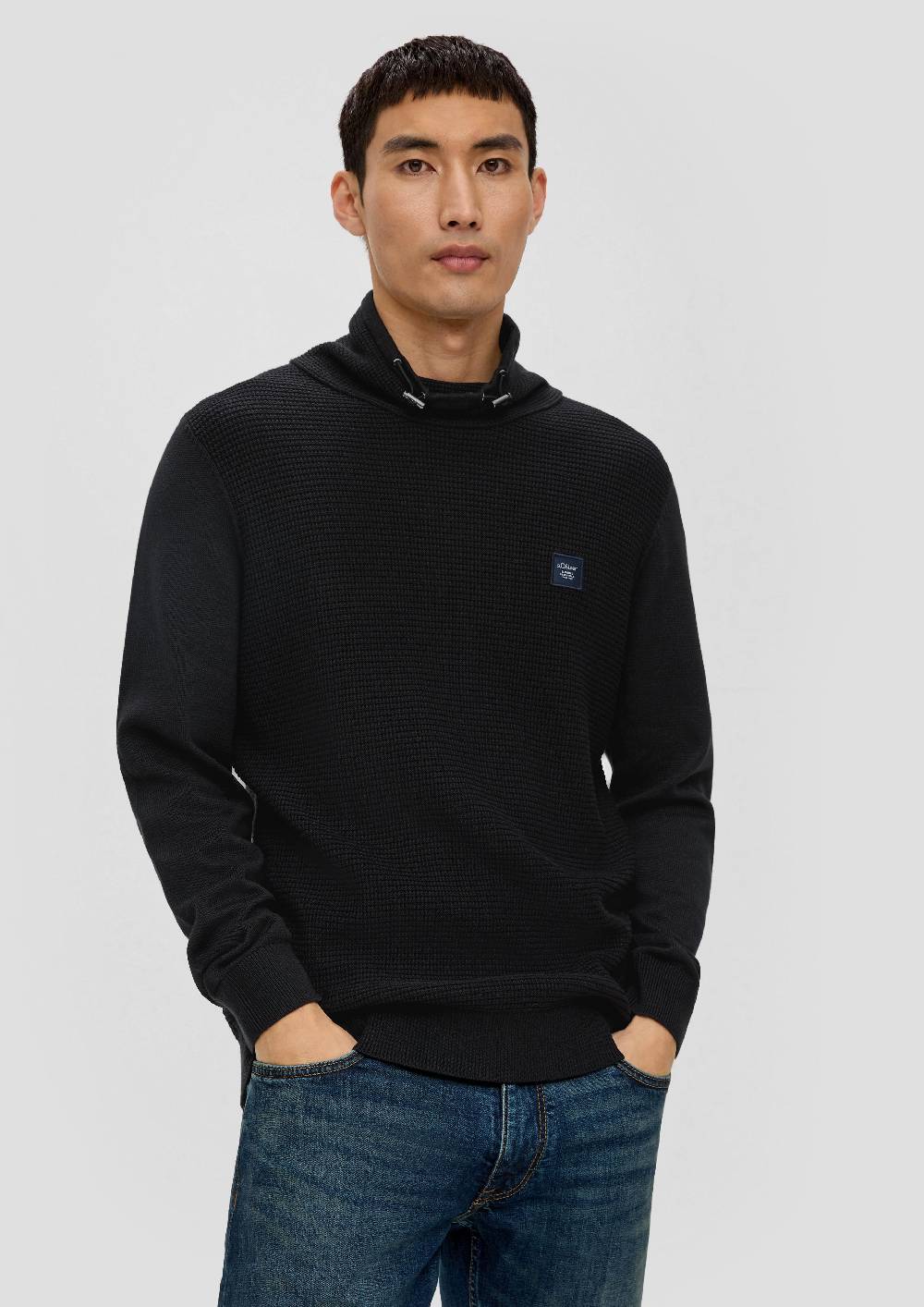 S.Oliver Strickpullover Mit Jersey-Ärmeln