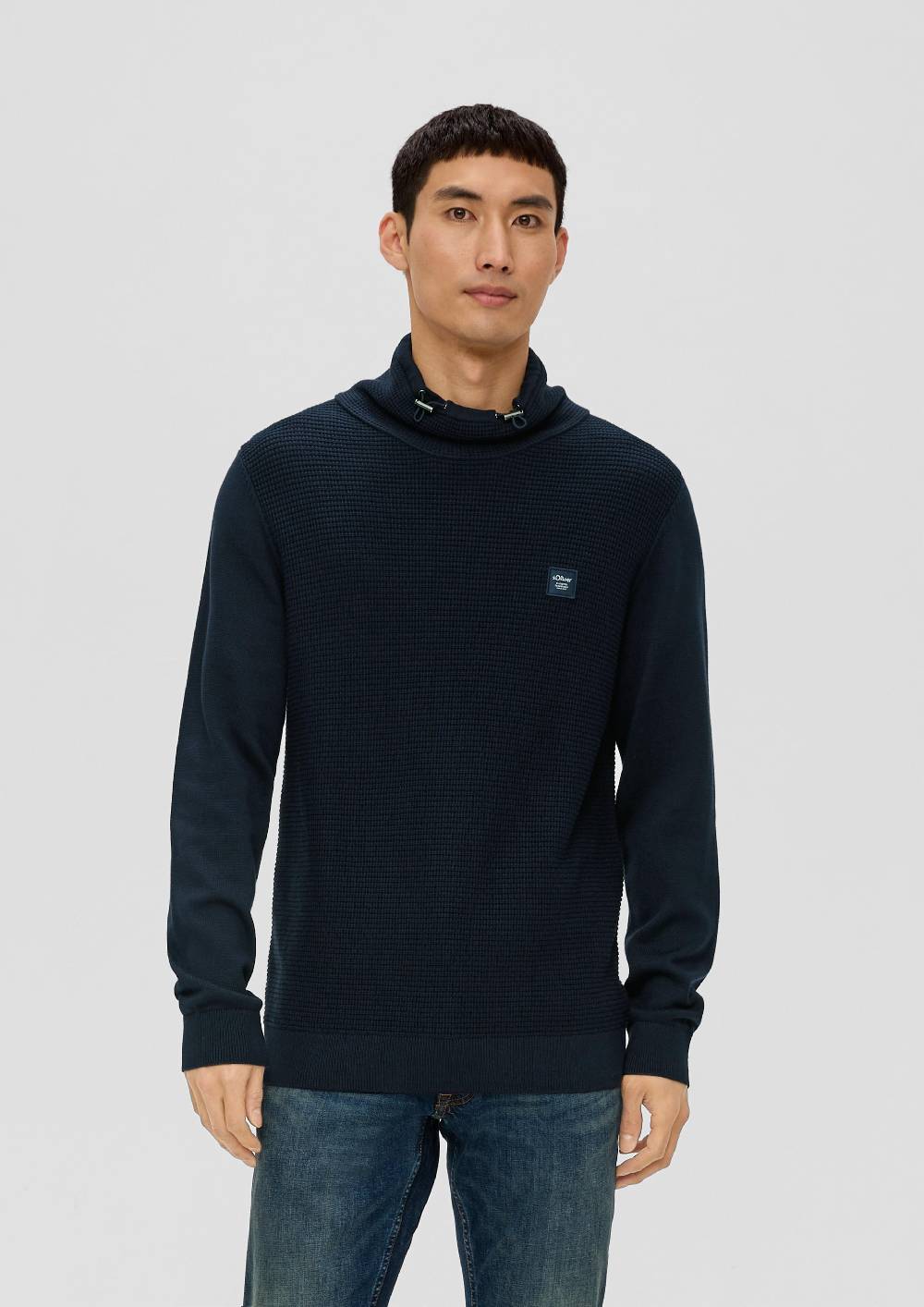 S.Oliver Strickpullover Mit Jersey-Ärmeln