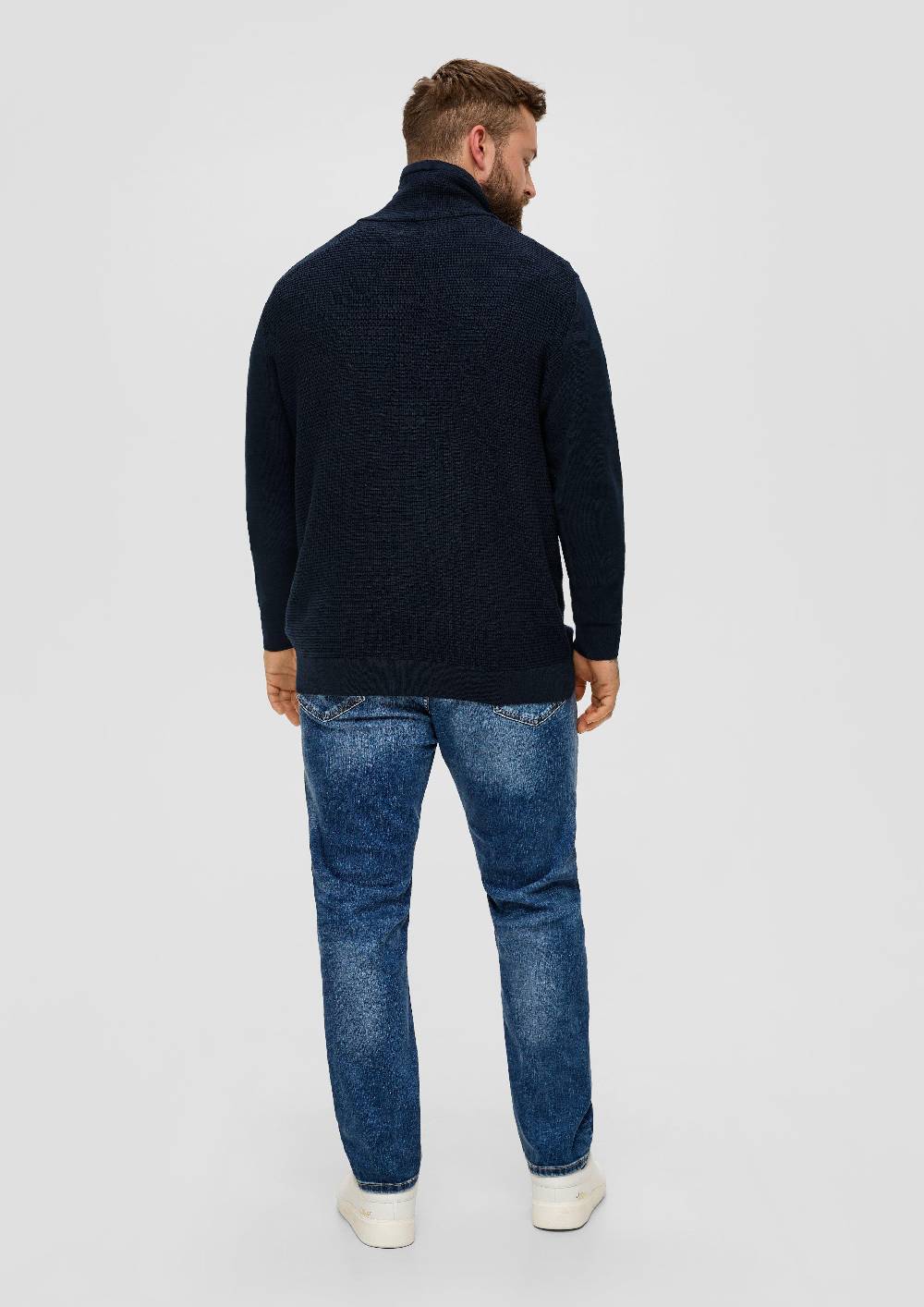 S.Oliver Strickpullover Mit Jersey-Ärmeln