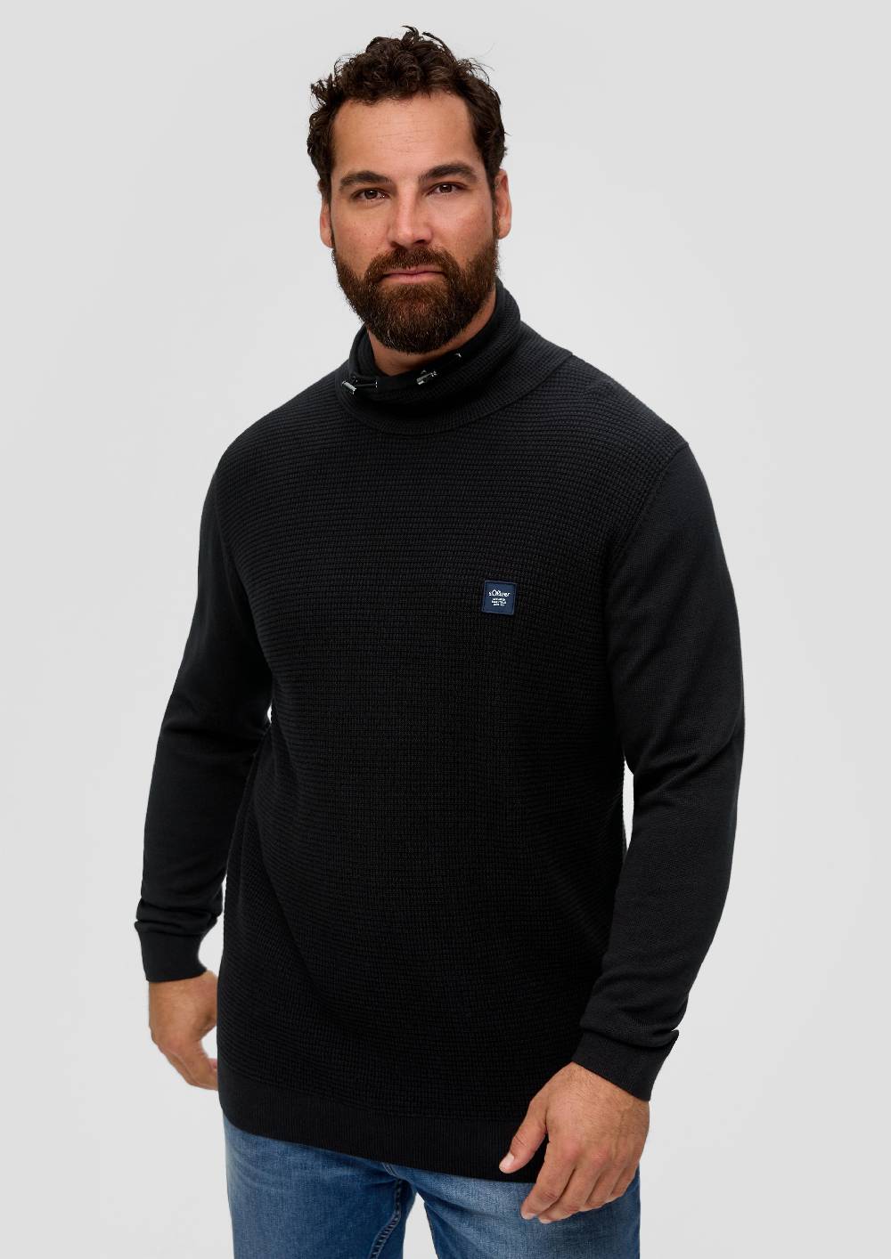 S.Oliver Strickpullover Mit Jersey-Ärmeln