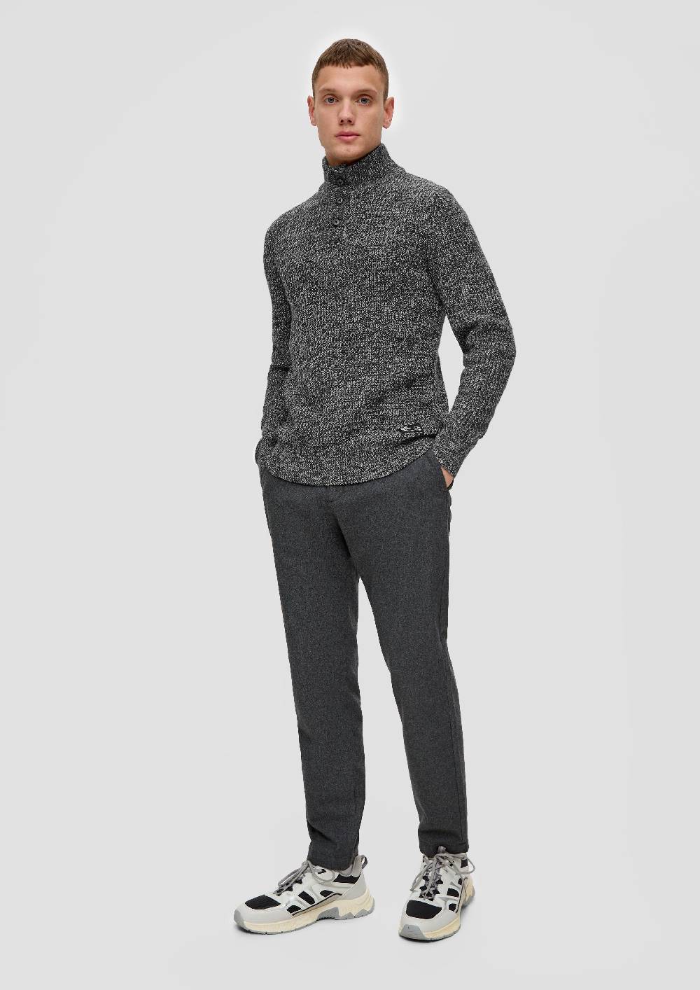 S.Oliver Strickpullover Mit Knopfleiste