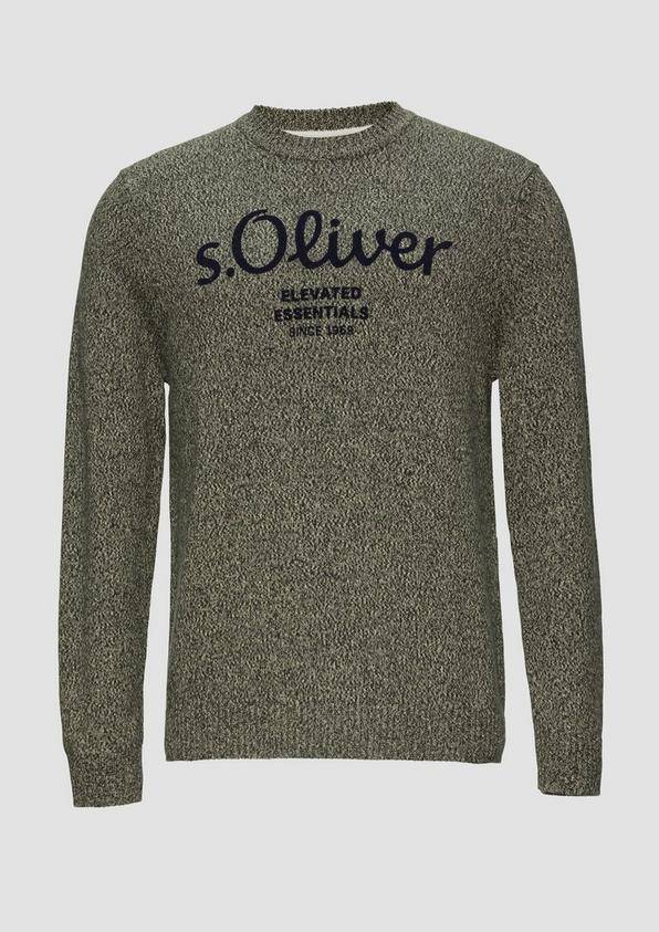 s.Oliver Strickpullover mit Logo in Melange-Optik