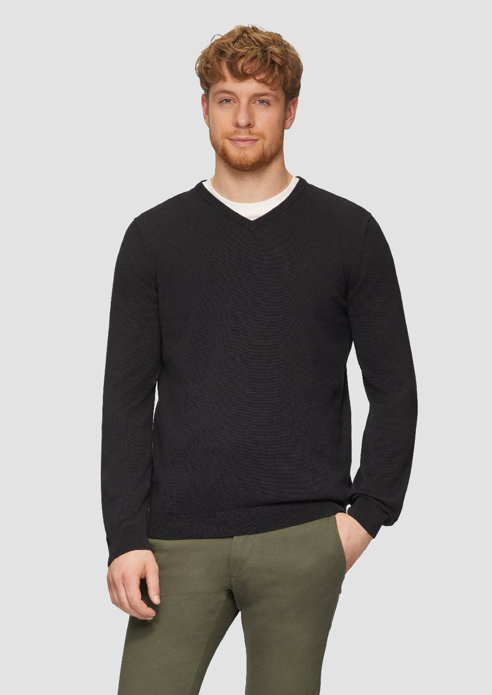 S.Oliver Strickpullover Mit Logo-Stickerei