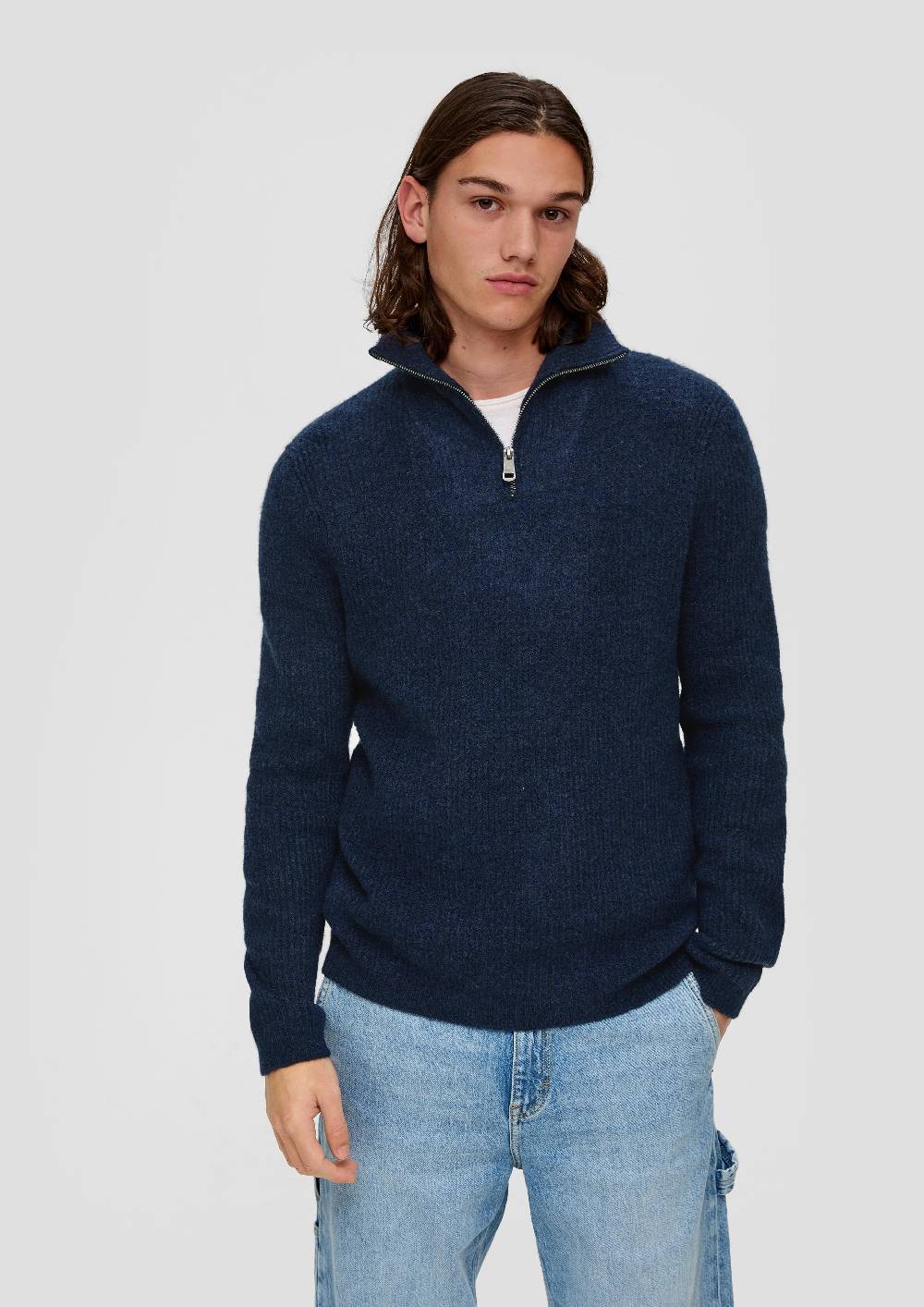 S.Oliver Strickpullover Mit Reißverschluss