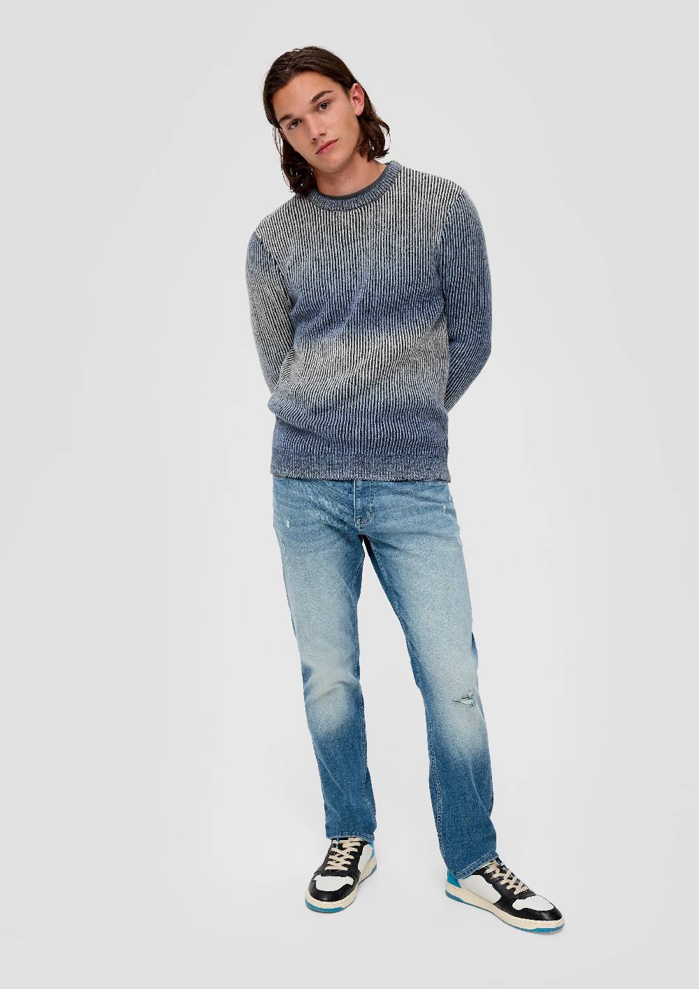 S.Oliver Strickpullover Mit Rippblende