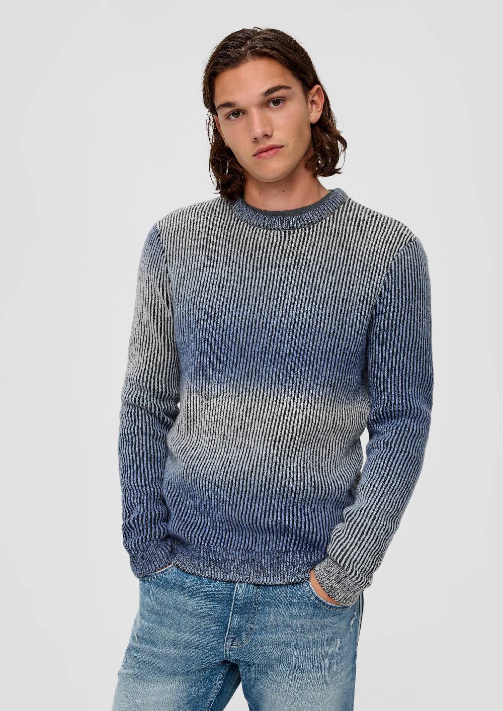 S.Oliver Strickpullover Mit Rippblende