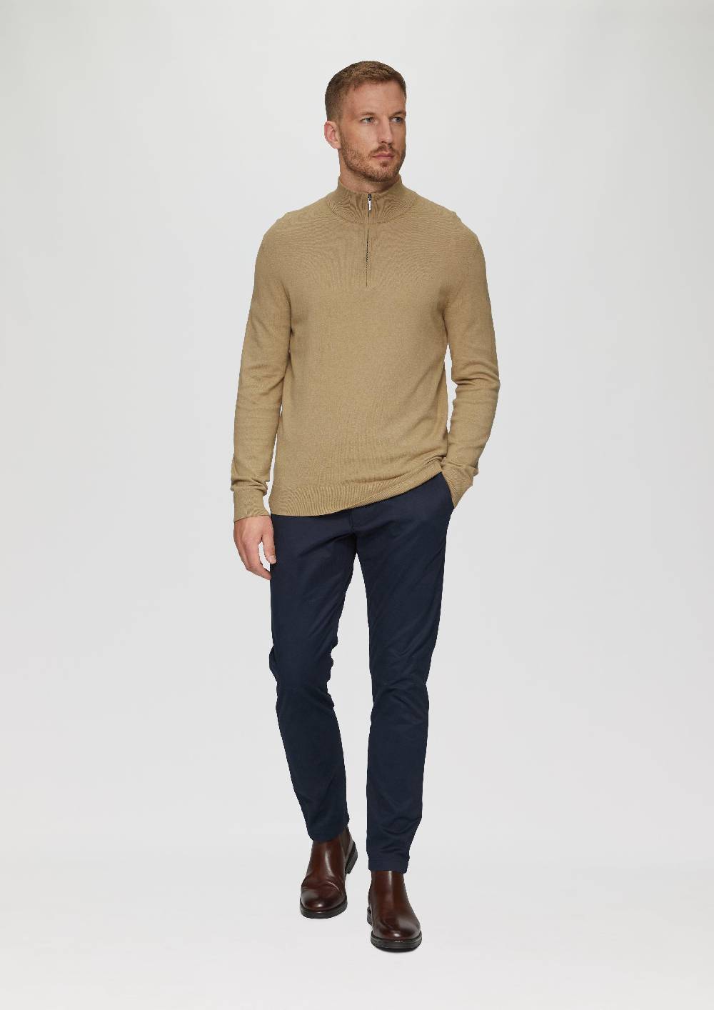 S.Oliver Strickpullover Mit Stehkragen