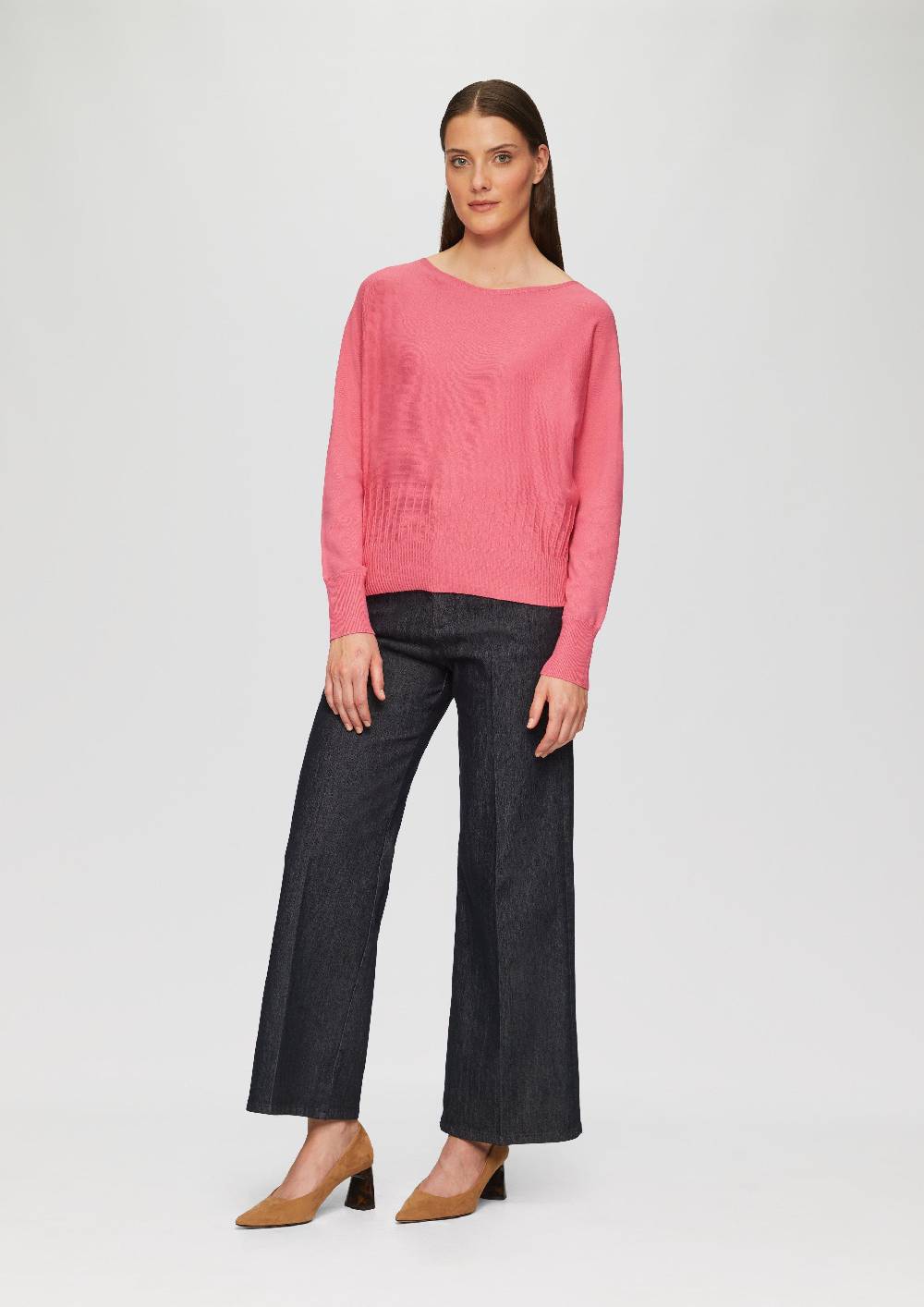 S.Oliver Strickpullover Mit Strukturmuster Am Saum