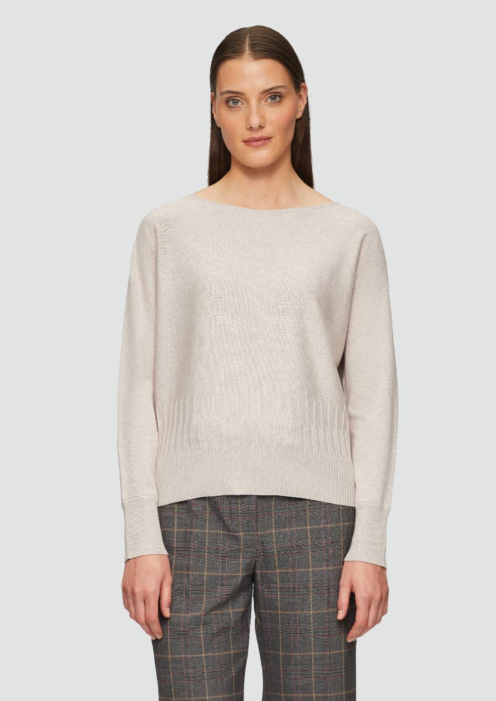 S.Oliver Strickpullover Mit Strukturmuster Am Saum