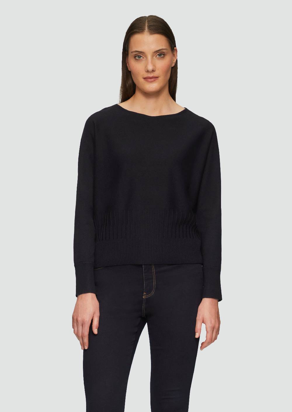 S.Oliver Strickpullover Mit Strukturmuster Am Saum