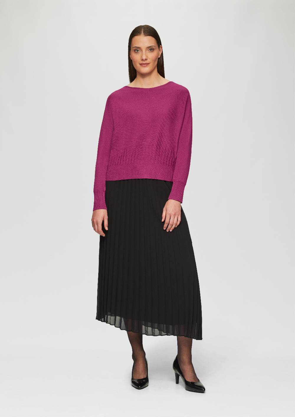 S.Oliver Strickpullover Mit Strukturmuster Am Saum