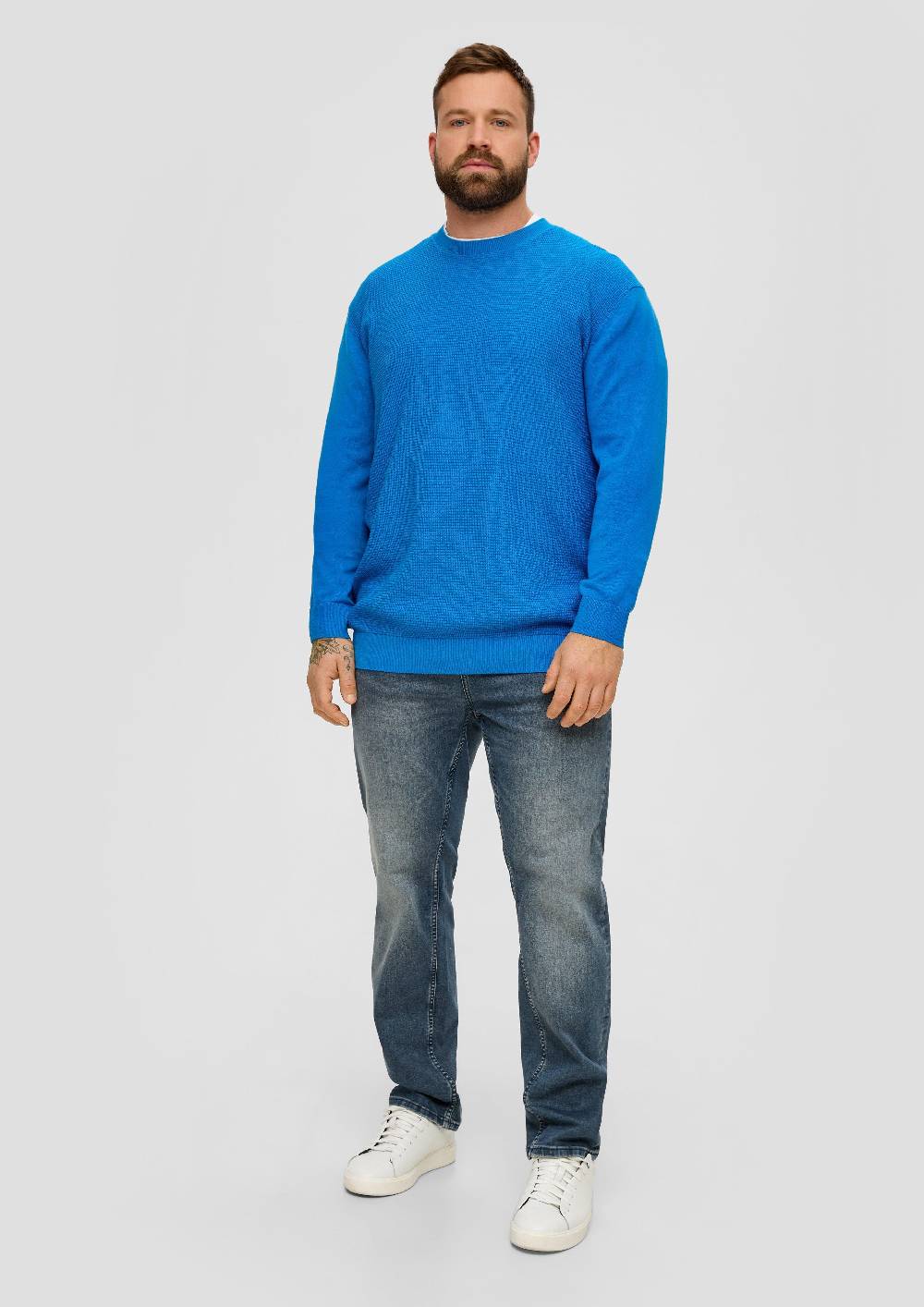 S.Oliver Strickpullover Mit Waffelpiqué-Muster