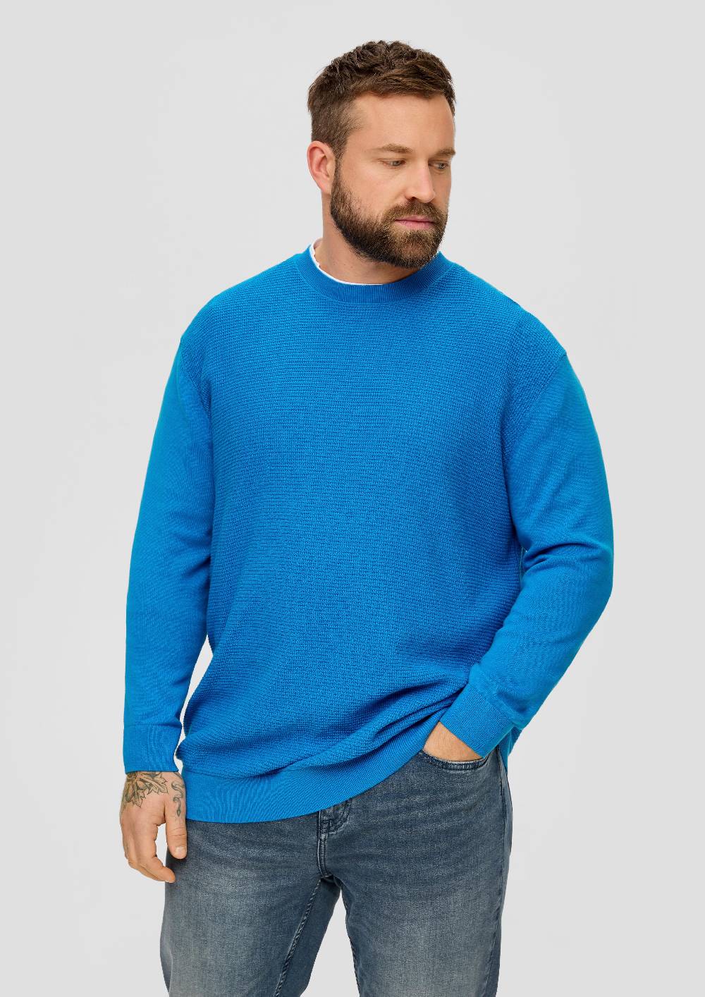 S.Oliver Strickpullover Mit Waffelpiqué-Muster