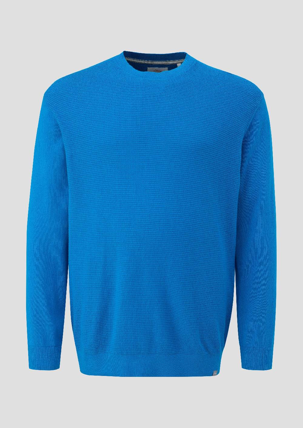 S.Oliver Strickpullover Mit Waffelpiqué-Muster