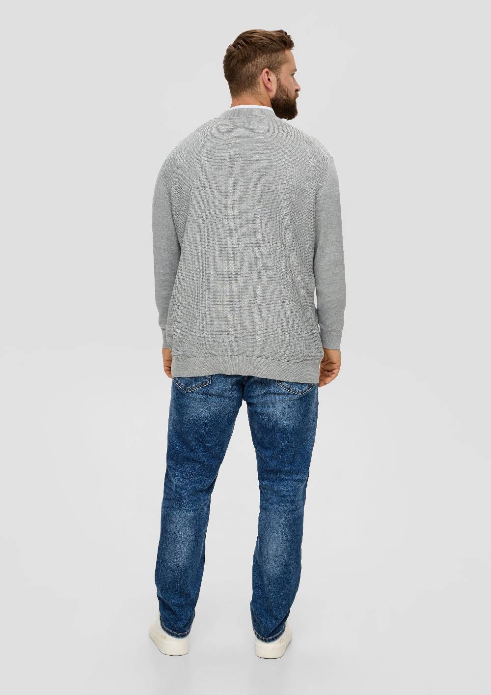 S.Oliver Strickpullover Mit Waffelpiqué-Muster