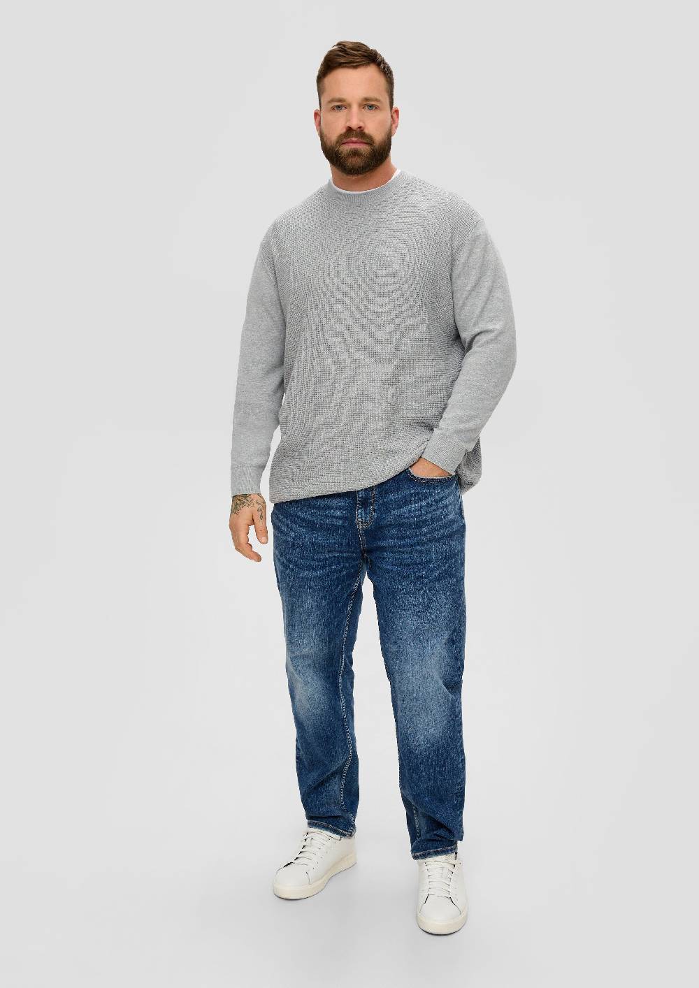 S.Oliver Strickpullover Mit Waffelpiqué-Muster