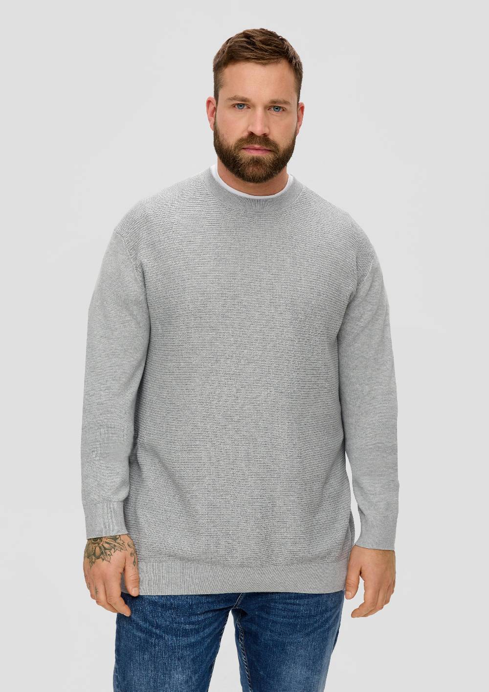 S.Oliver Strickpullover Mit Waffelpiqué-Muster