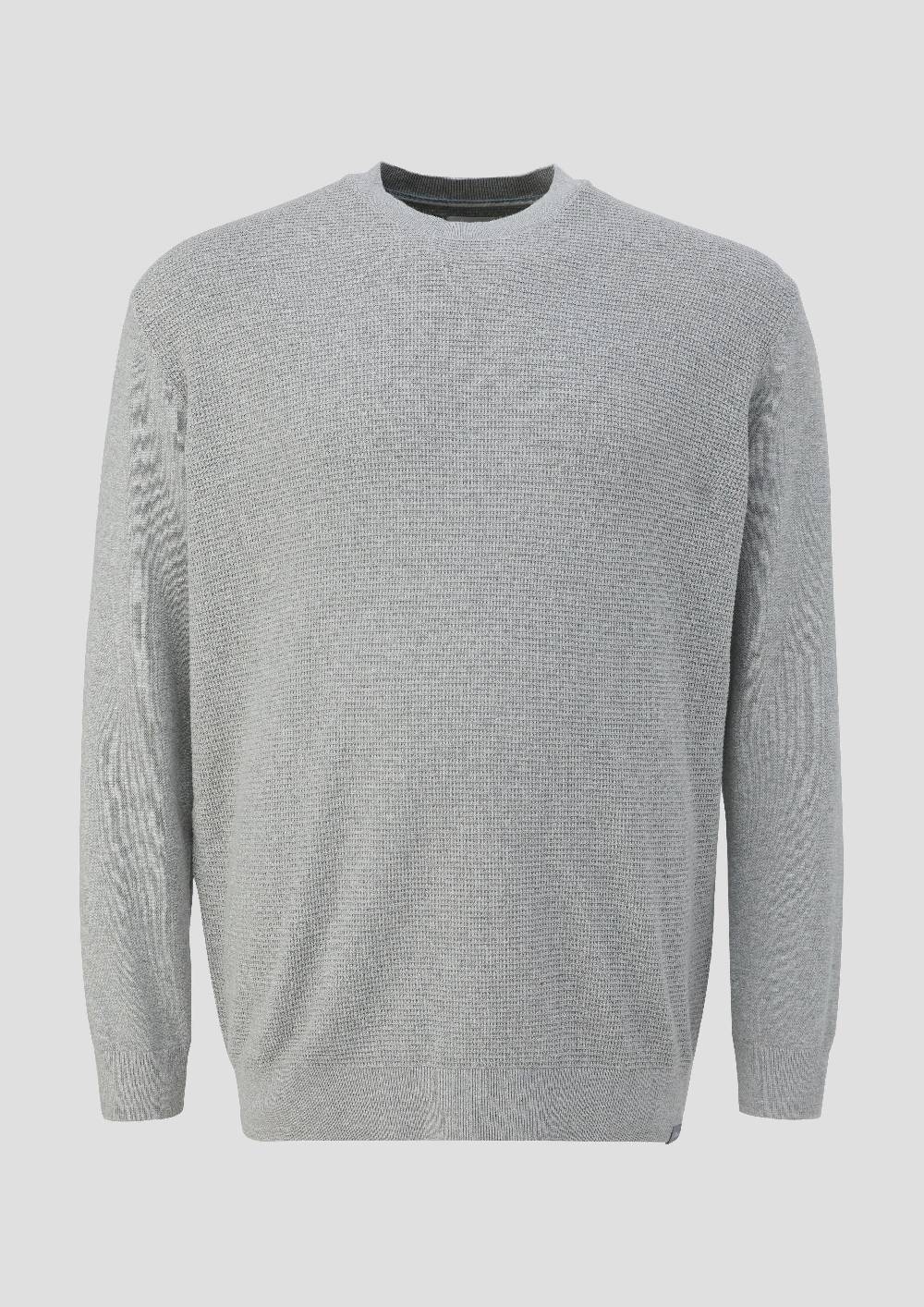 S.Oliver Strickpullover Mit Waffelpiqué-Muster