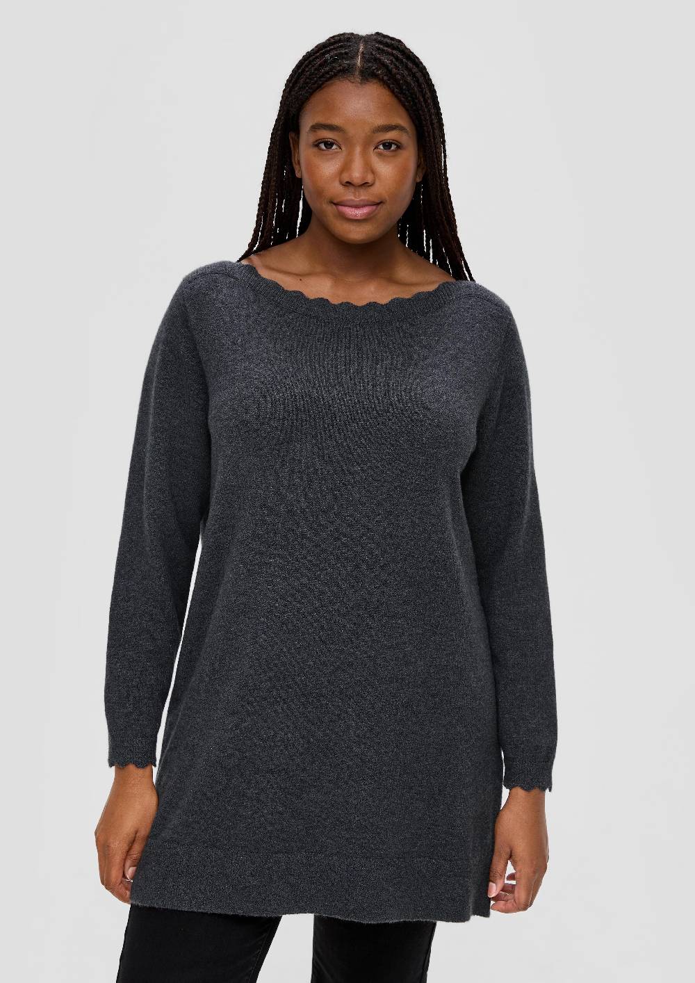 S.Oliver Strickpullover Mit Wellen-Ausschnitt