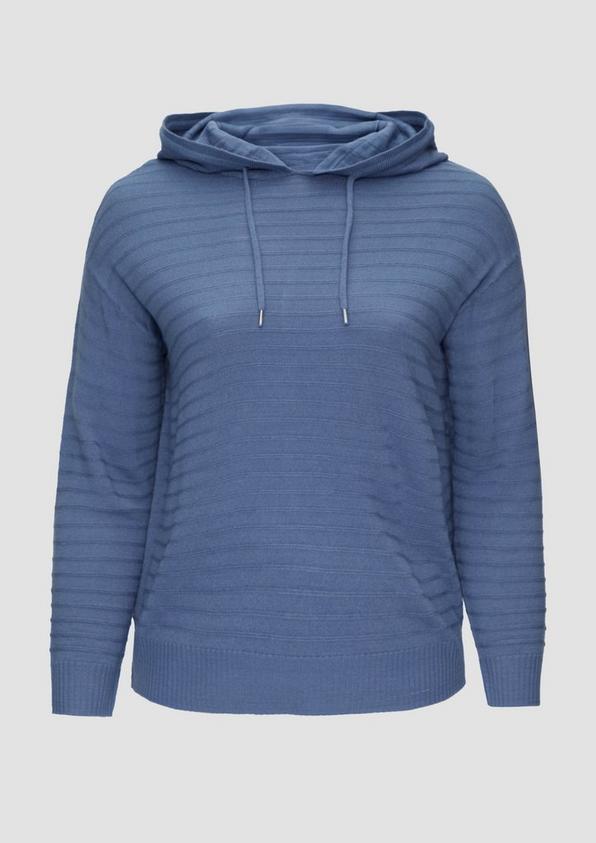s.Oliver Strukturierter Strickpullover mit Kapuze