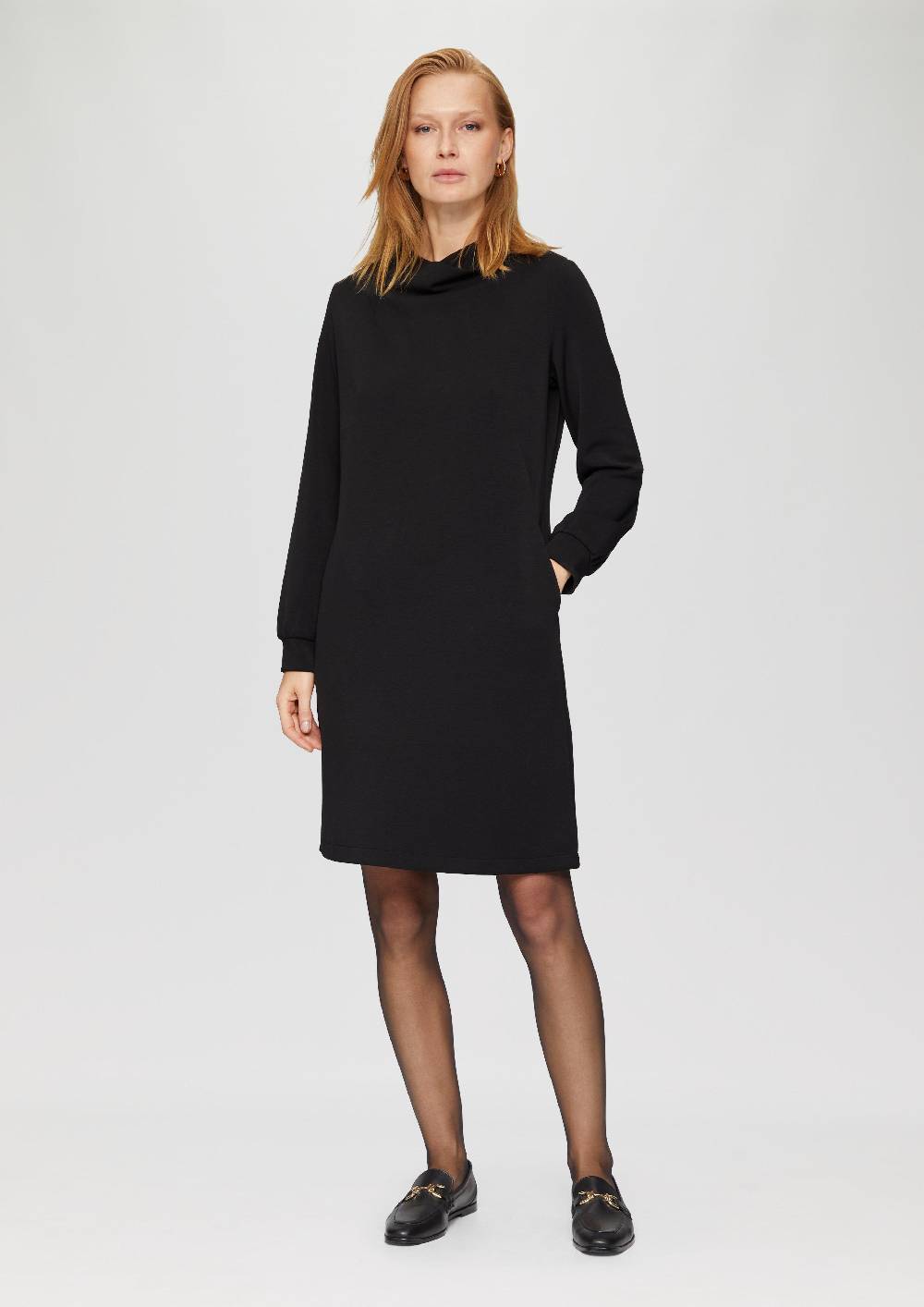 S.Oliver Sweat-Kleid Mit Gelegtem Kragen