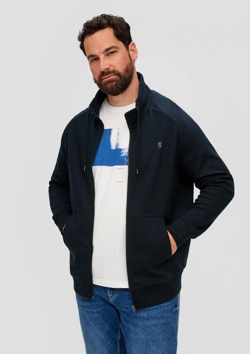S.Oliver Sweatjacke Mit Rollkragen