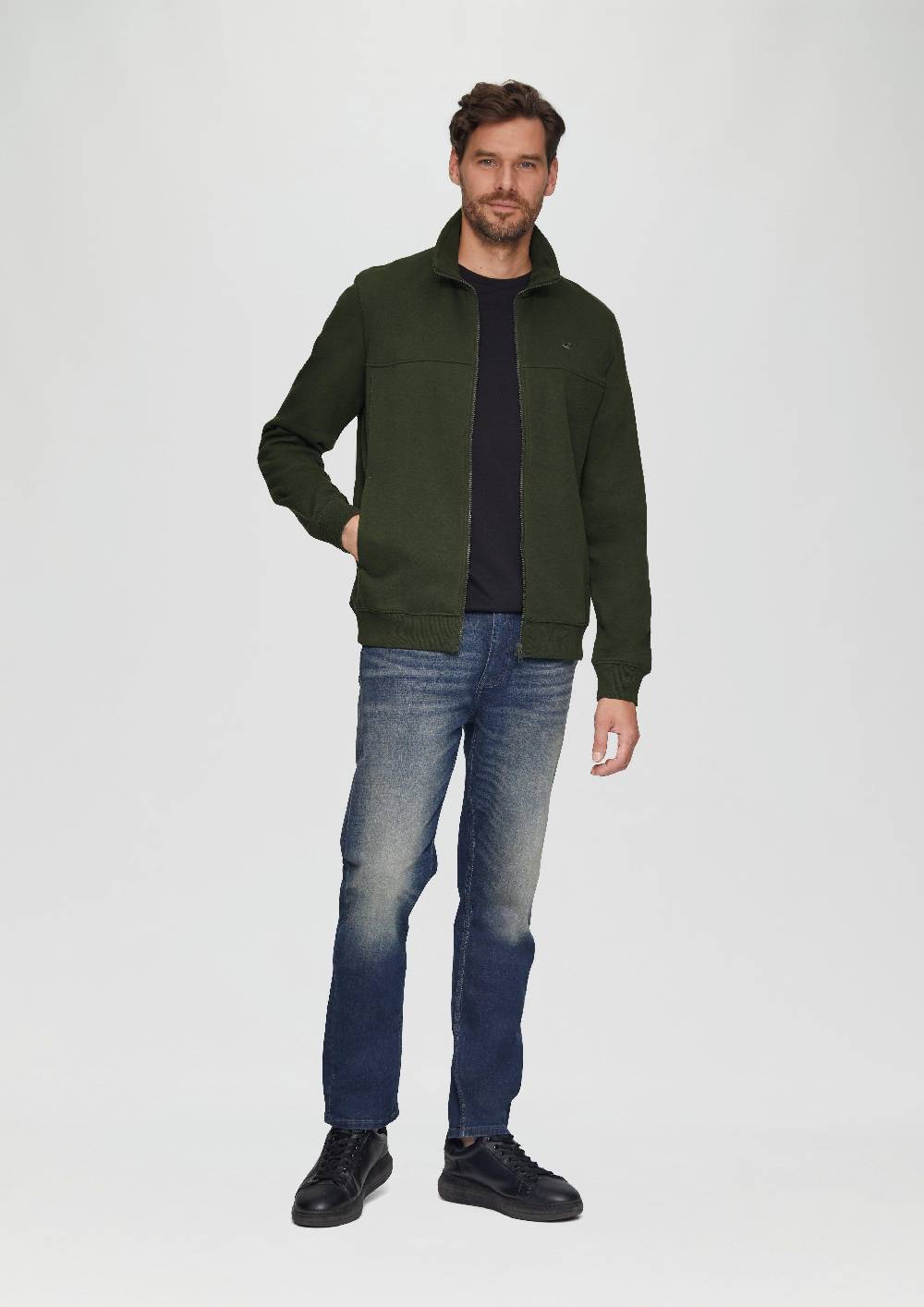 S.Oliver Sweatjacke Mit Stehkragen