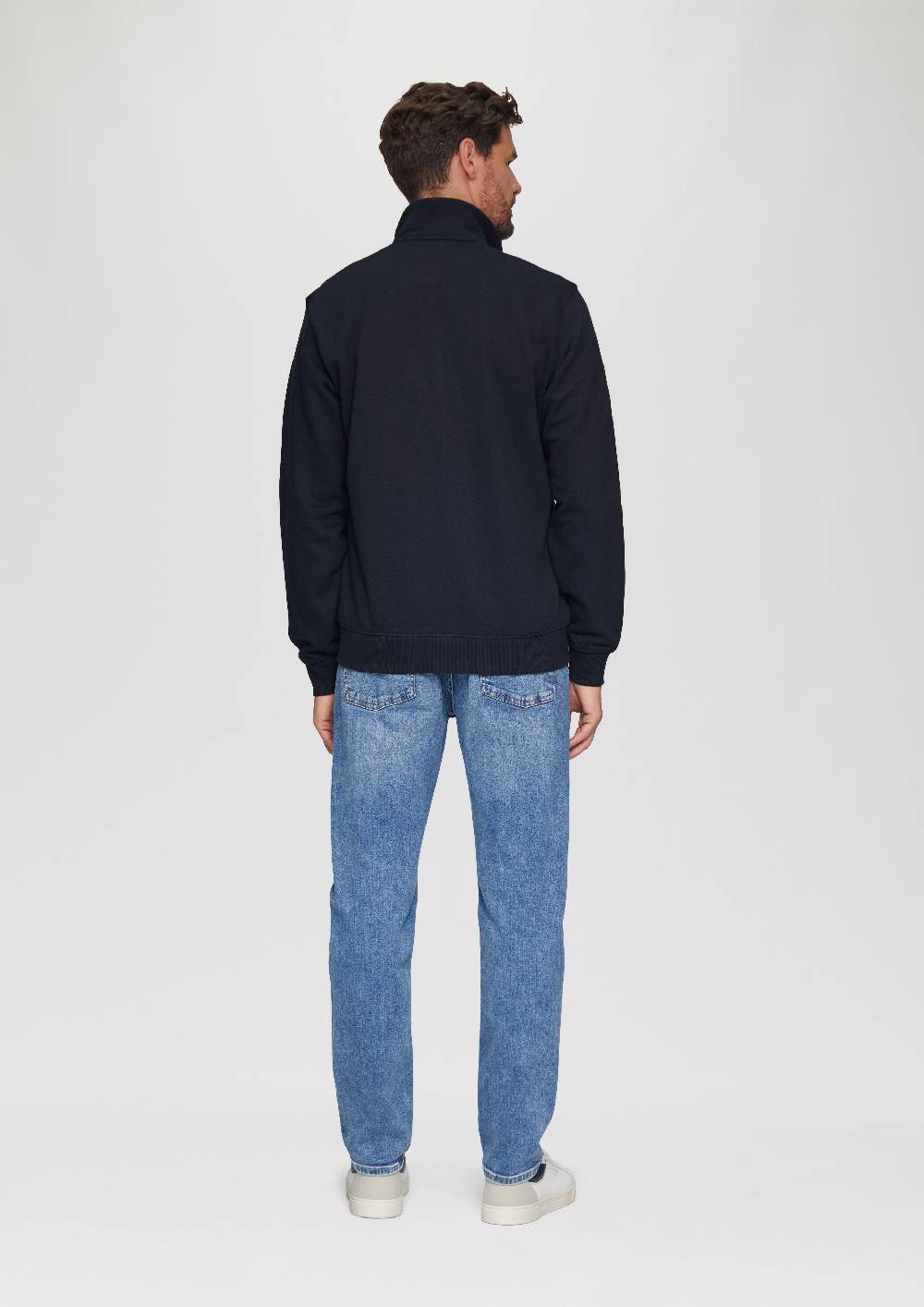 S.Oliver Sweatjacke Mit Stehkragen Und Logo-Detail