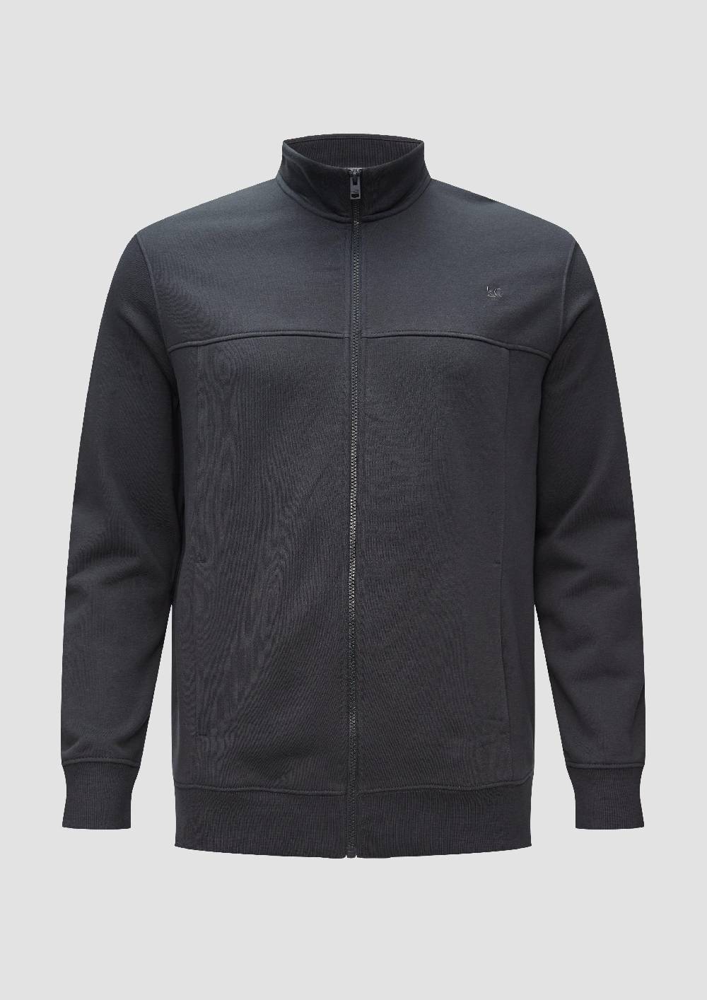 S.Oliver Sweatjacke Mit Stehkragen Und Logo-Detail