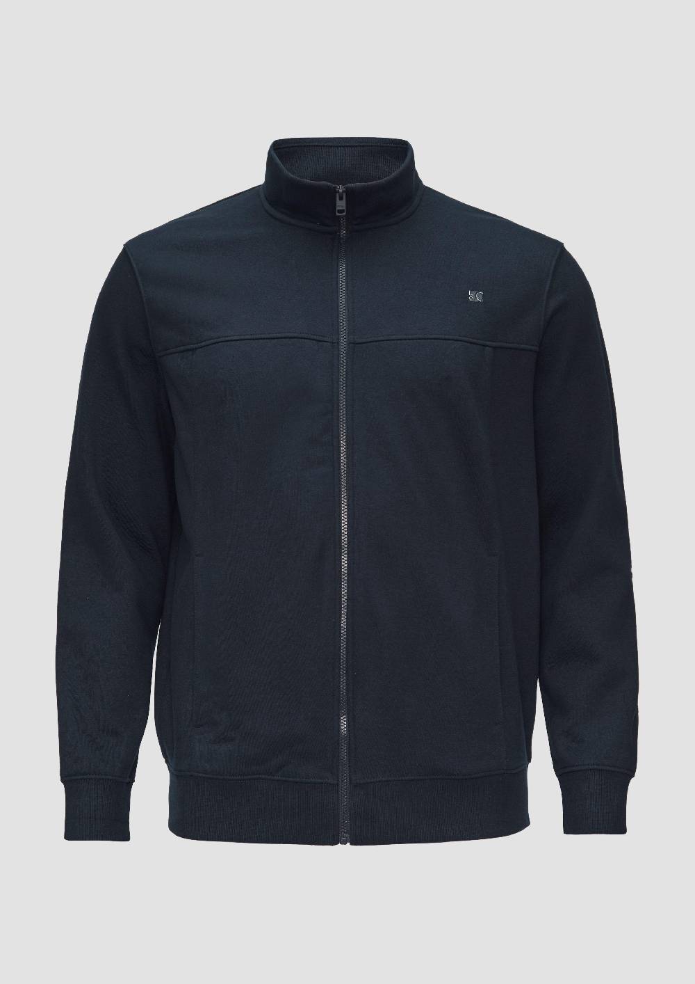 S.Oliver Sweatjacke Mit Stehkragen Und Logo-Detail