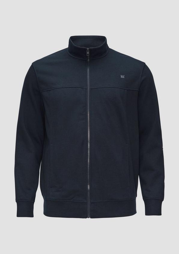 s.Oliver Sweatjacke mit Stehkragen und Logo-Detail