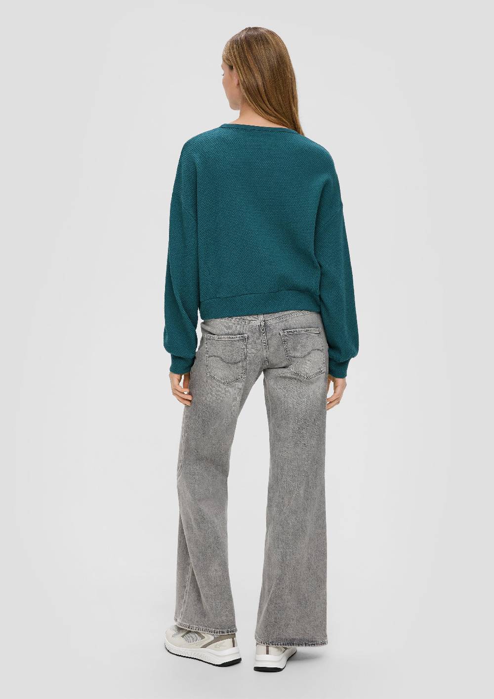 S.Oliver Sweatshirt Im Boxy Cut Mit Piquéstruktur