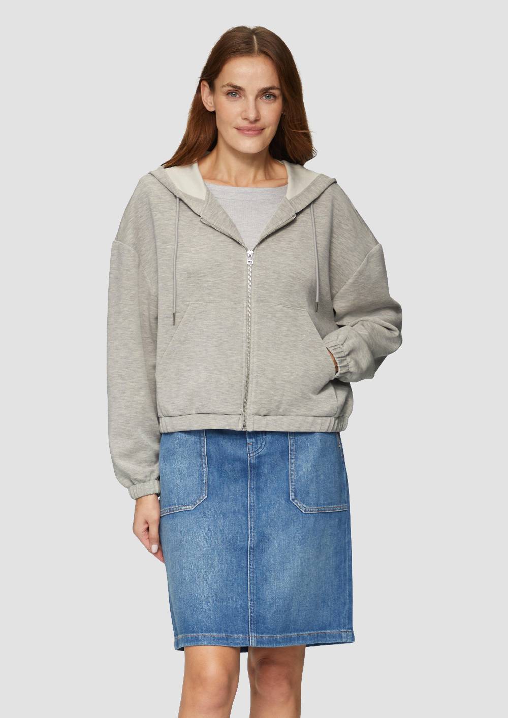 S.Oliver Sweatshirt-Jacke Aus Scuba Im Relaxed Fit