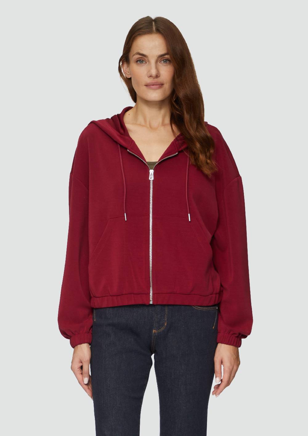 S.Oliver Sweatshirt-Jacke Aus Scuba Im Relaxed Fit