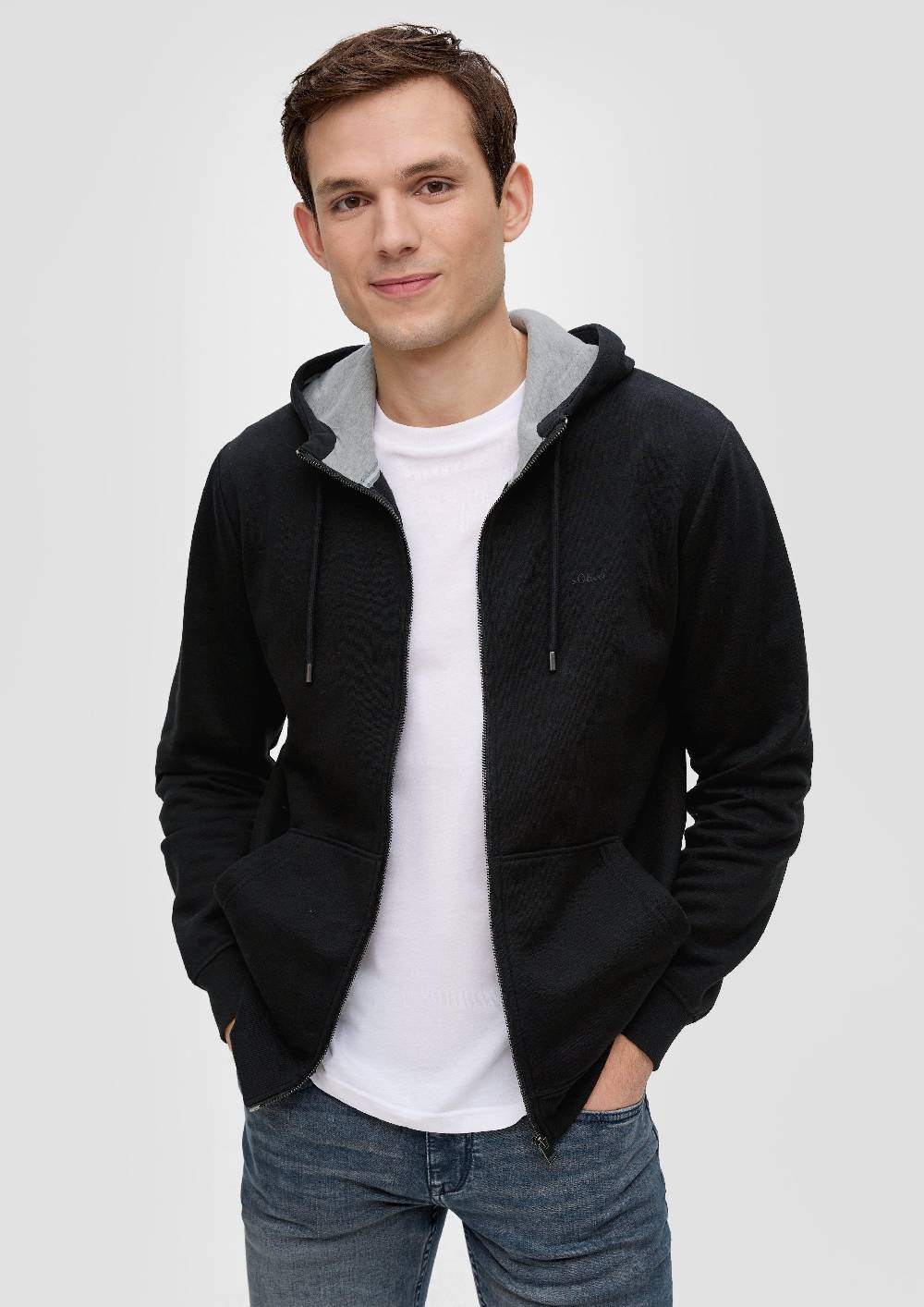 S.Oliver Sweatshirt-Jacke Mit Kapuze Und Logo