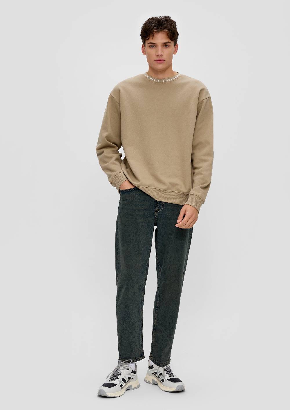 S.Oliver Sweatshirt Mit Jacquard-Blende