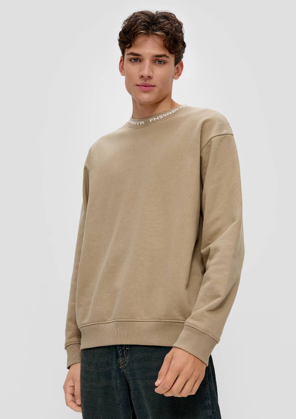 S.Oliver Sweatshirt Mit Jacquard-Blende