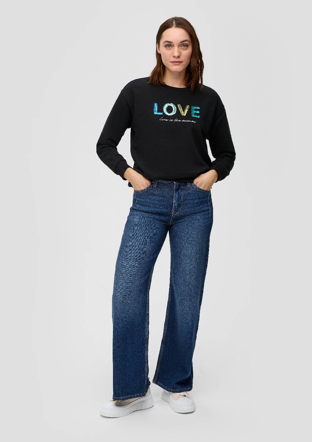 S.Oliver Sweatshirt Mit Pailletten-Stickerei