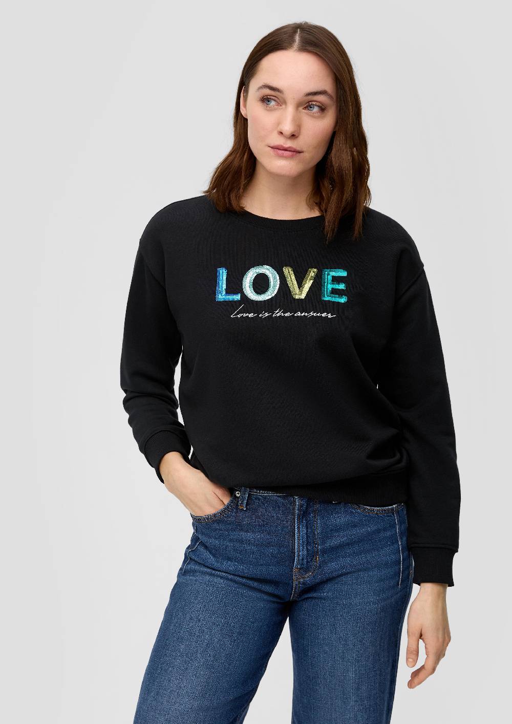S.Oliver Sweatshirt Mit Pailletten-Stickerei